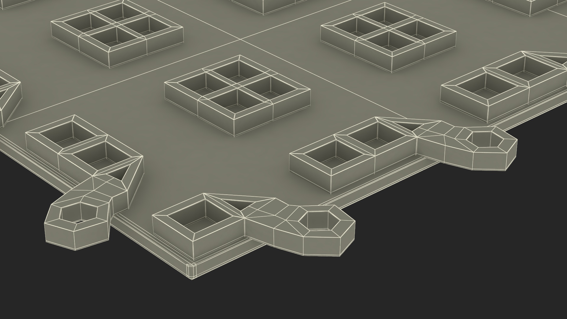 Connectable Garage Floor Tile Grey 3D model