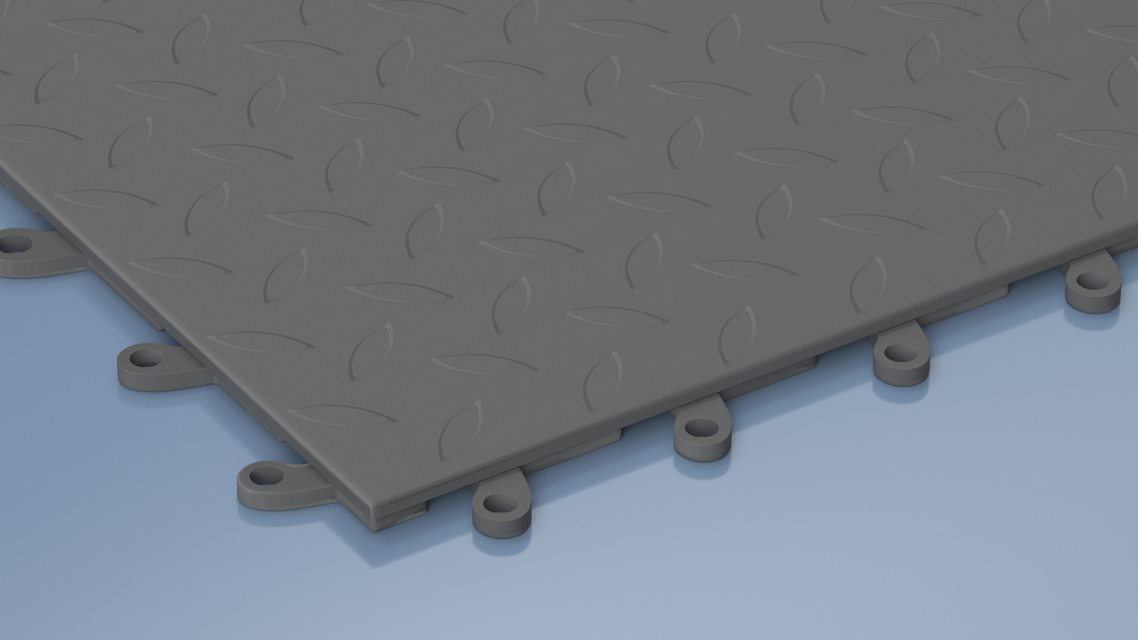 Connectable Garage Floor Tile Grey 3D model