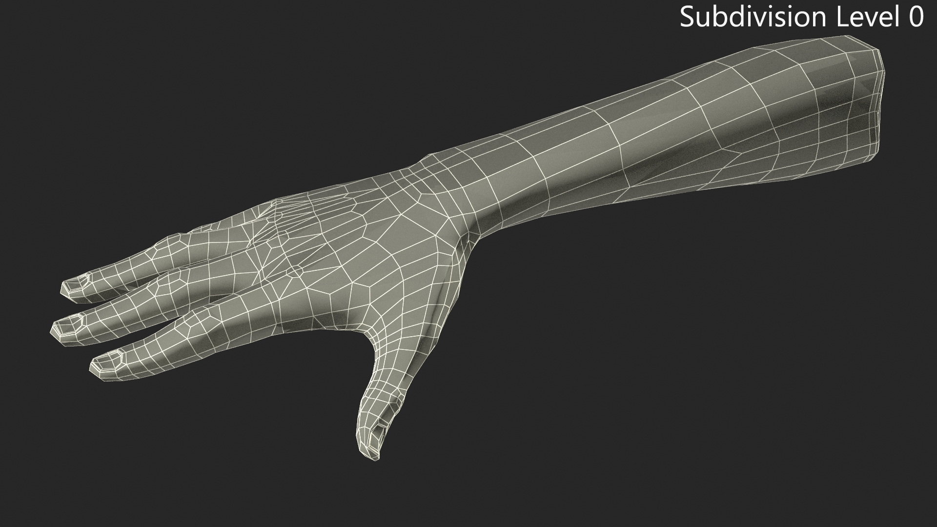 3D White Woman Hand Base Pose