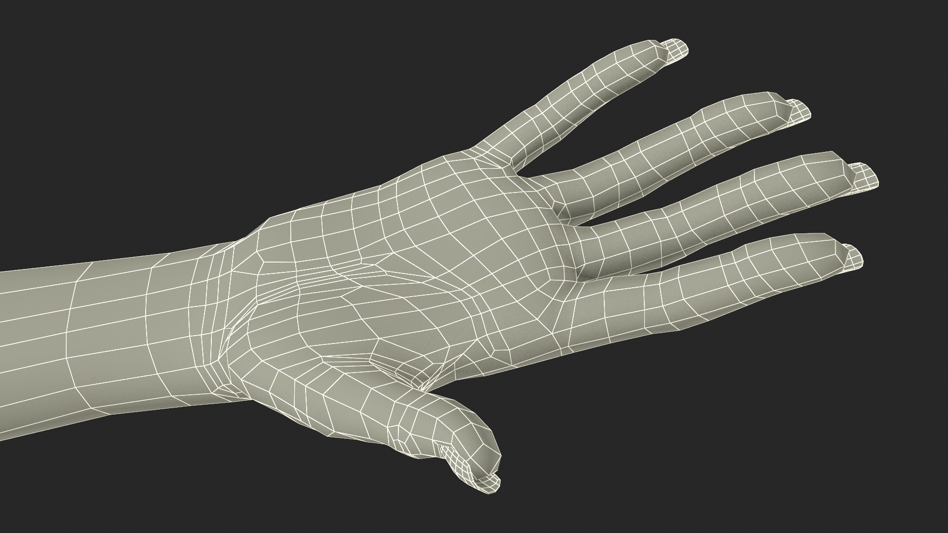 3D White Woman Hand Base Pose