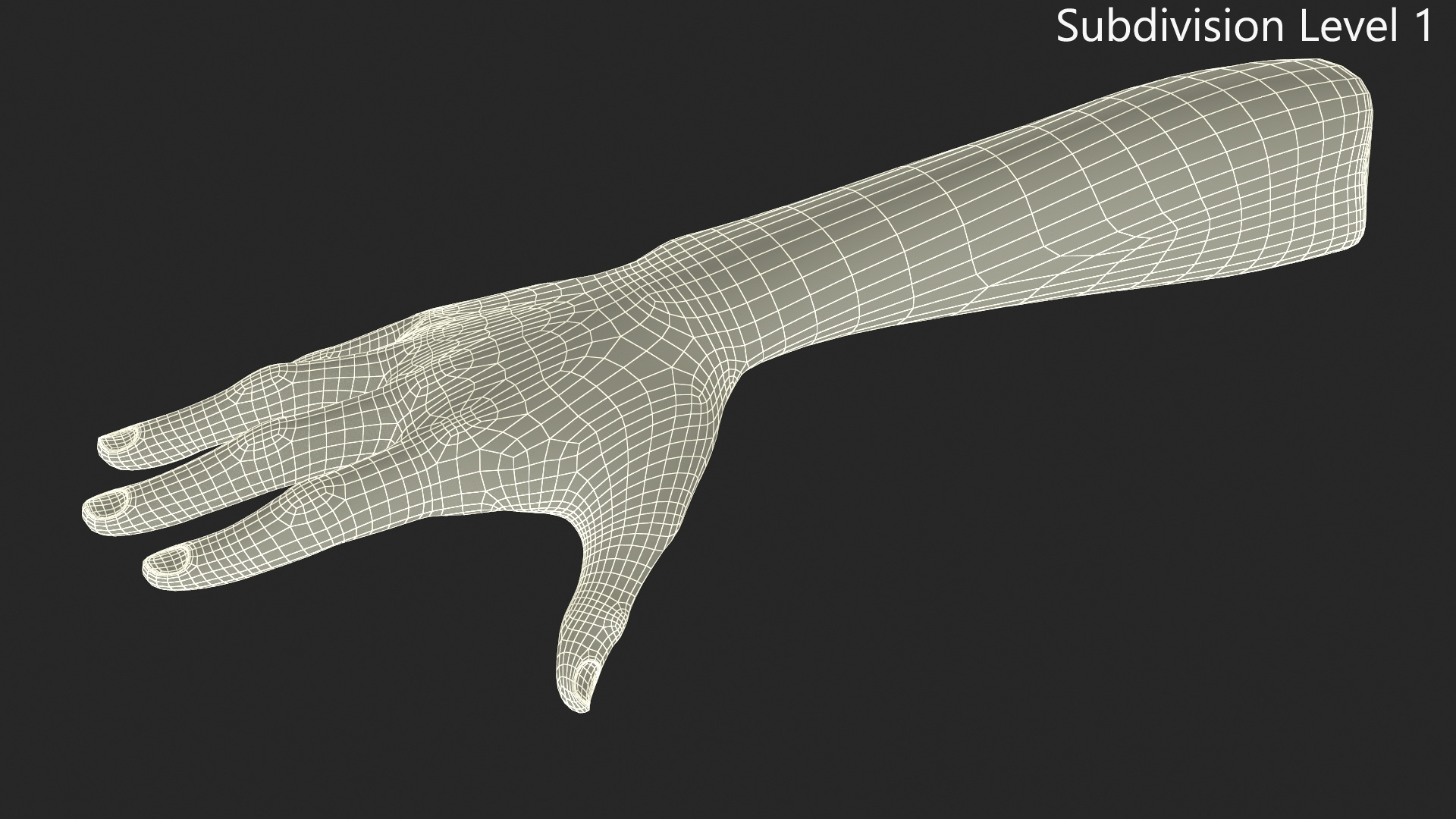 3D White Woman Hand Base Pose