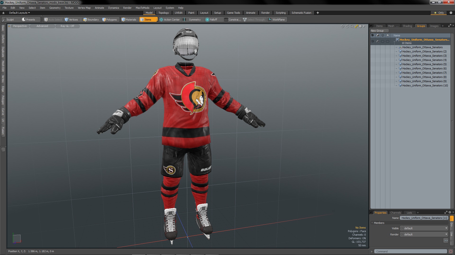 3D model Hockey Uniform Ottawa Senators