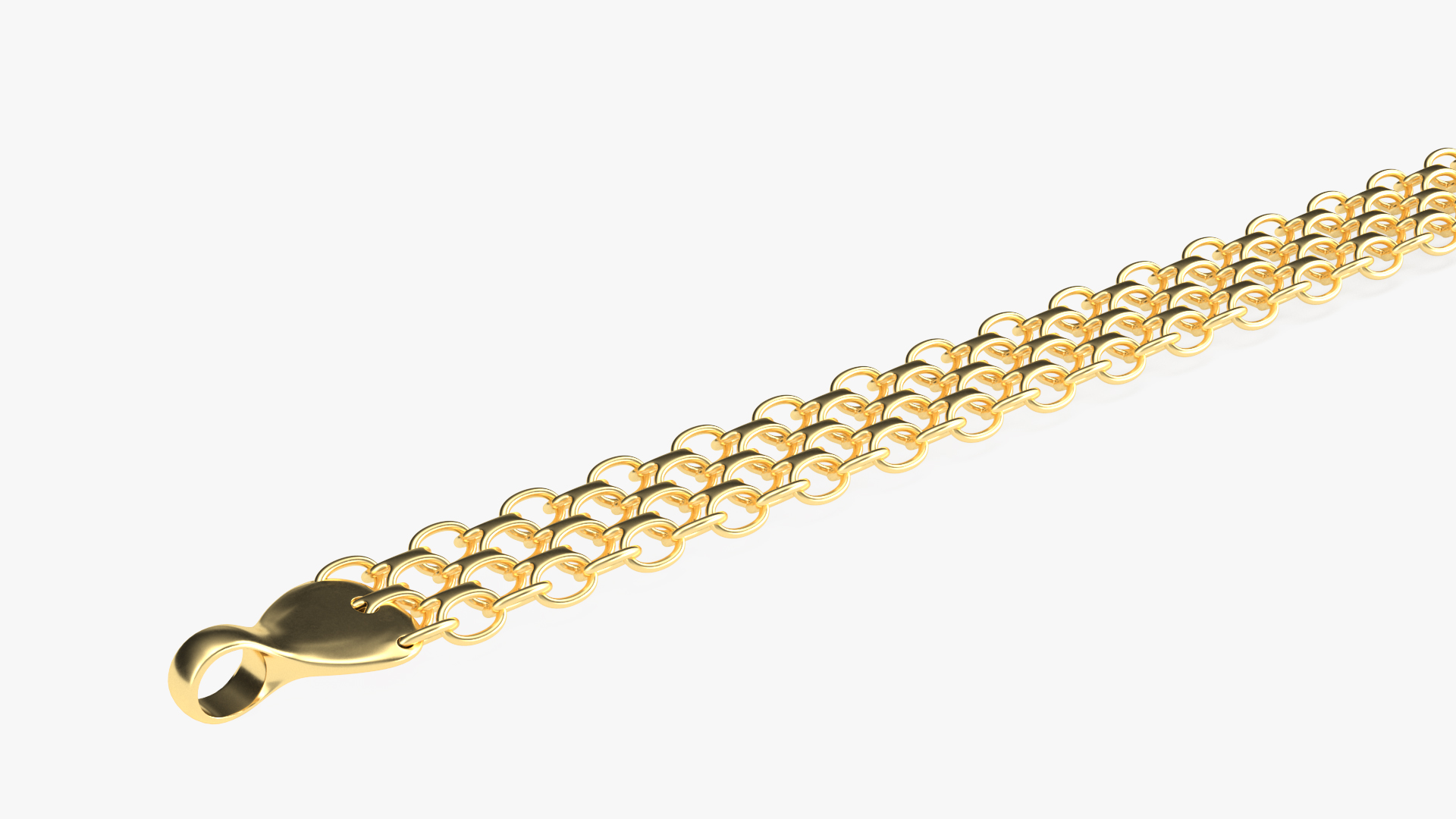 3D Mesh Jewelry Chain Gold model