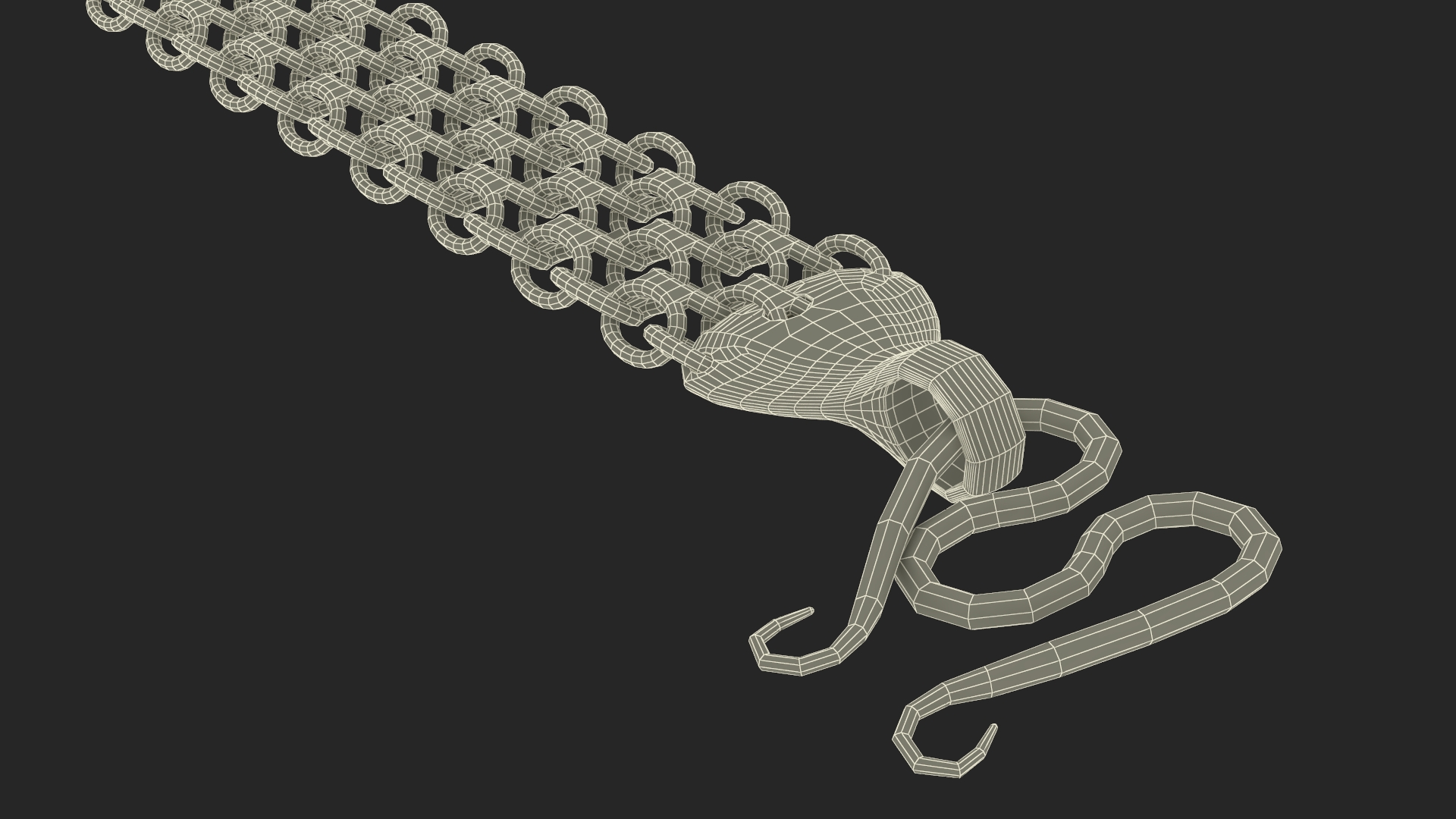 3D Mesh Jewelry Chain Gold model