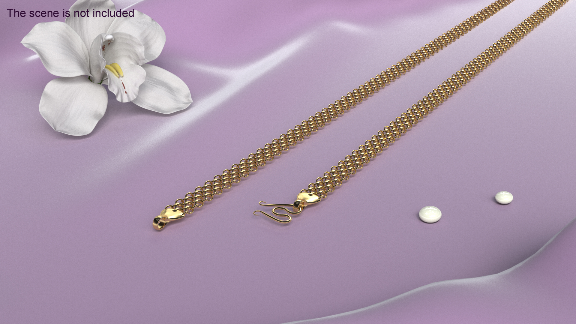 3D Mesh Jewelry Chain Gold model