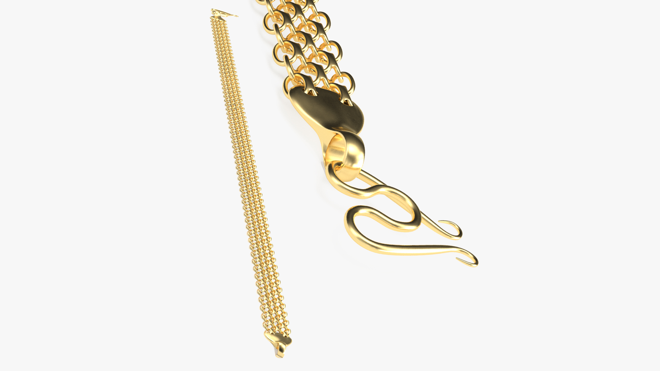 3D Mesh Jewelry Chain Gold model