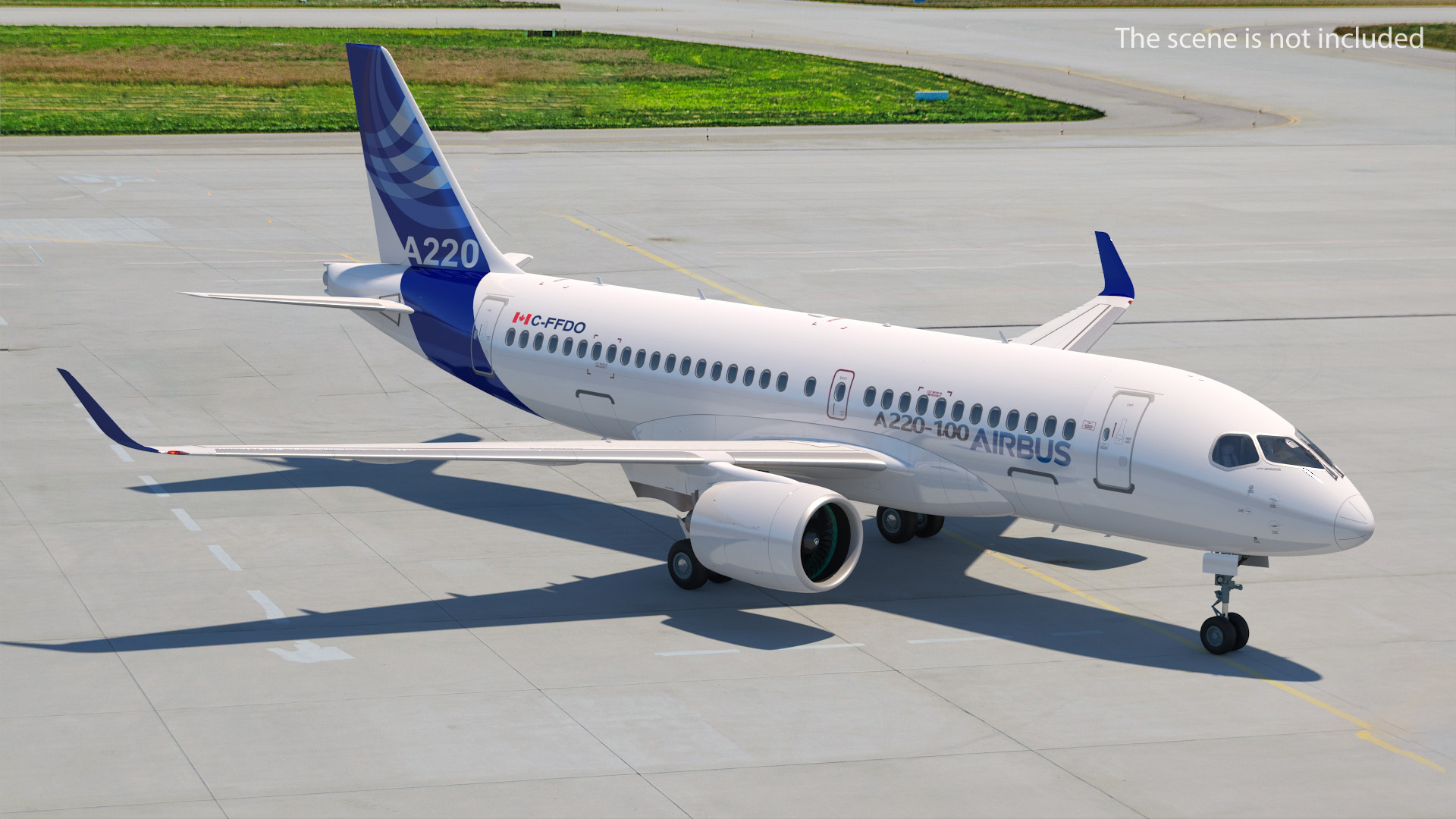 3D model Airbus A220 100 Detailed Interior Rigged