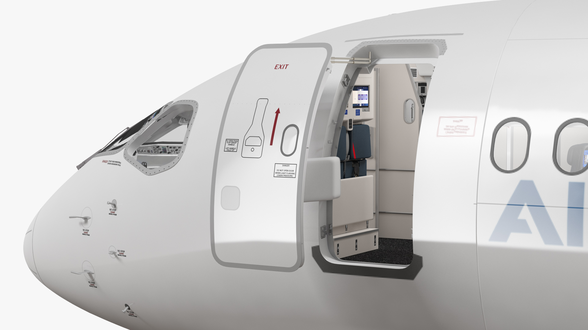 3D model Airbus A220 100 Detailed Interior Rigged