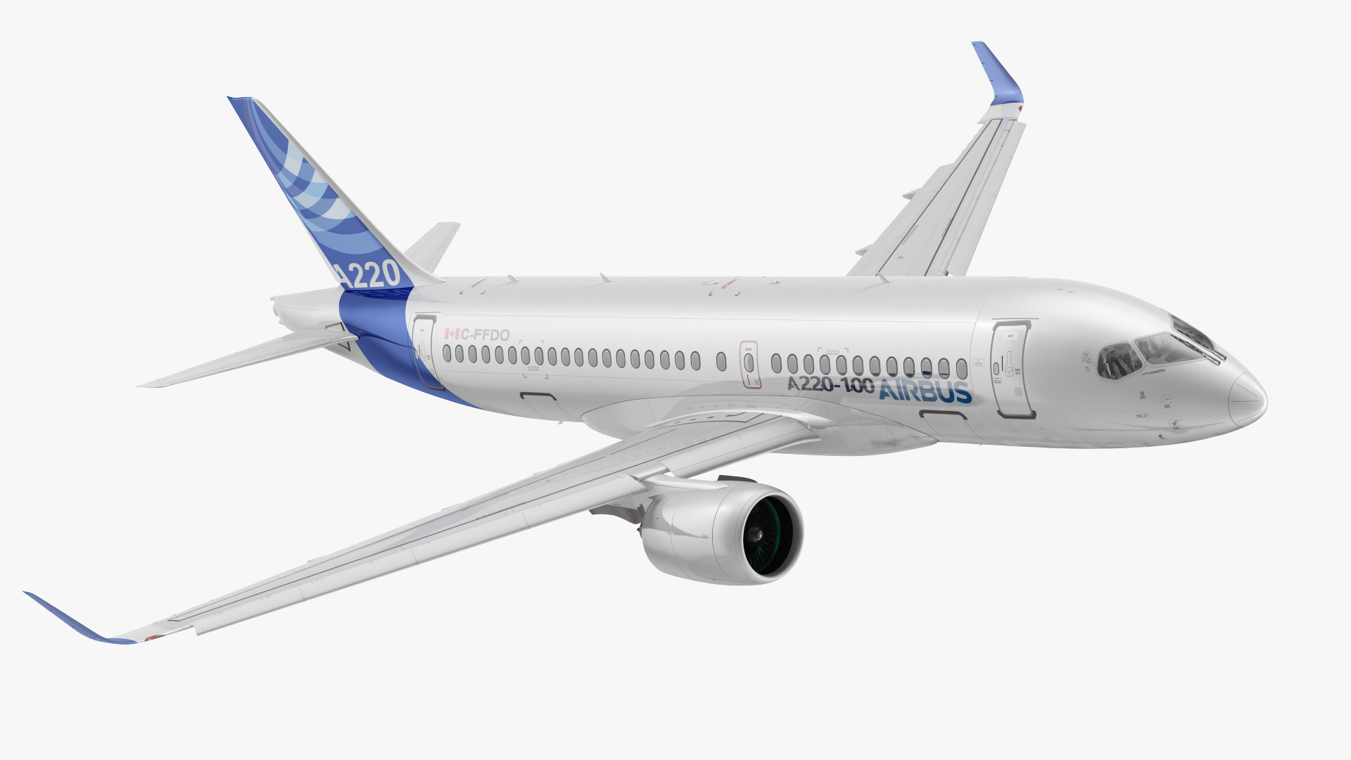 3D model Airbus A220 100 Detailed Interior Rigged