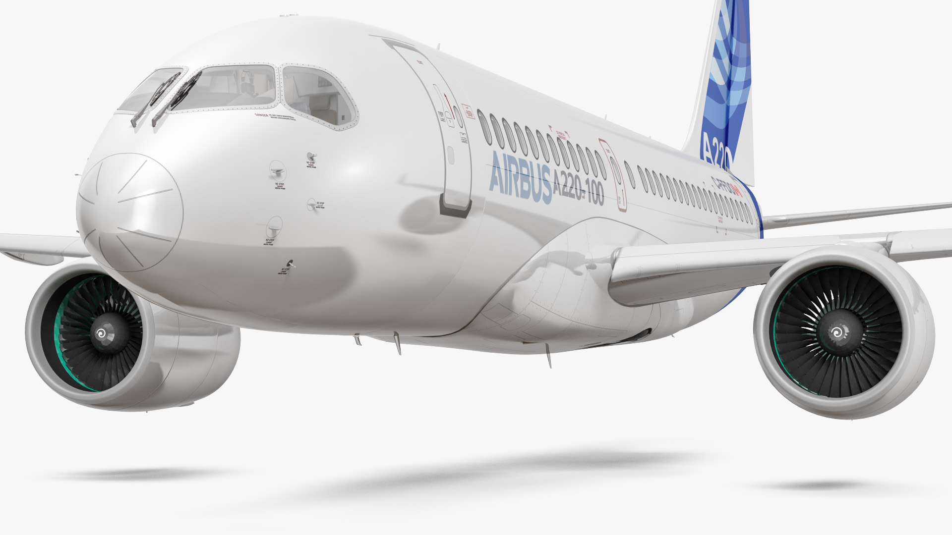 3D model Airbus A220 100 Detailed Interior Rigged