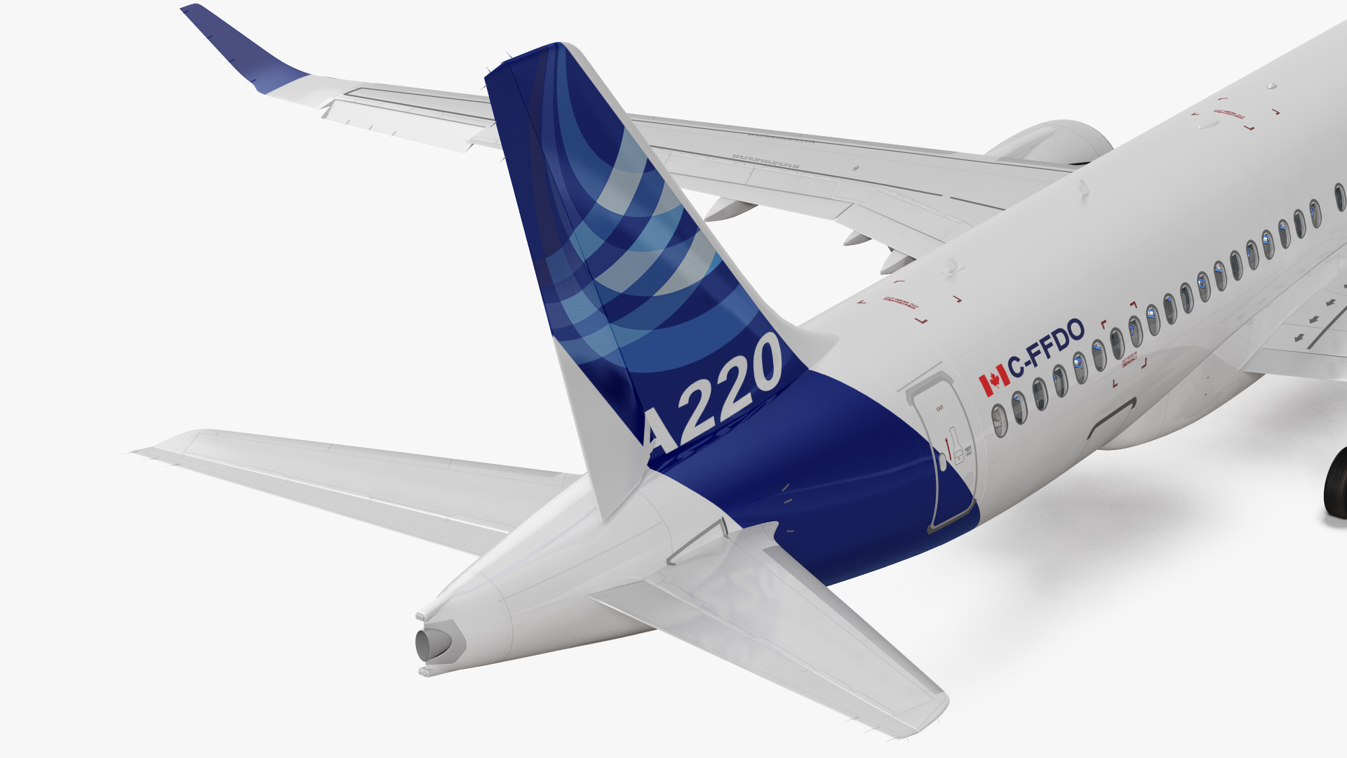 3D model Airbus A220 100 Detailed Interior Rigged
