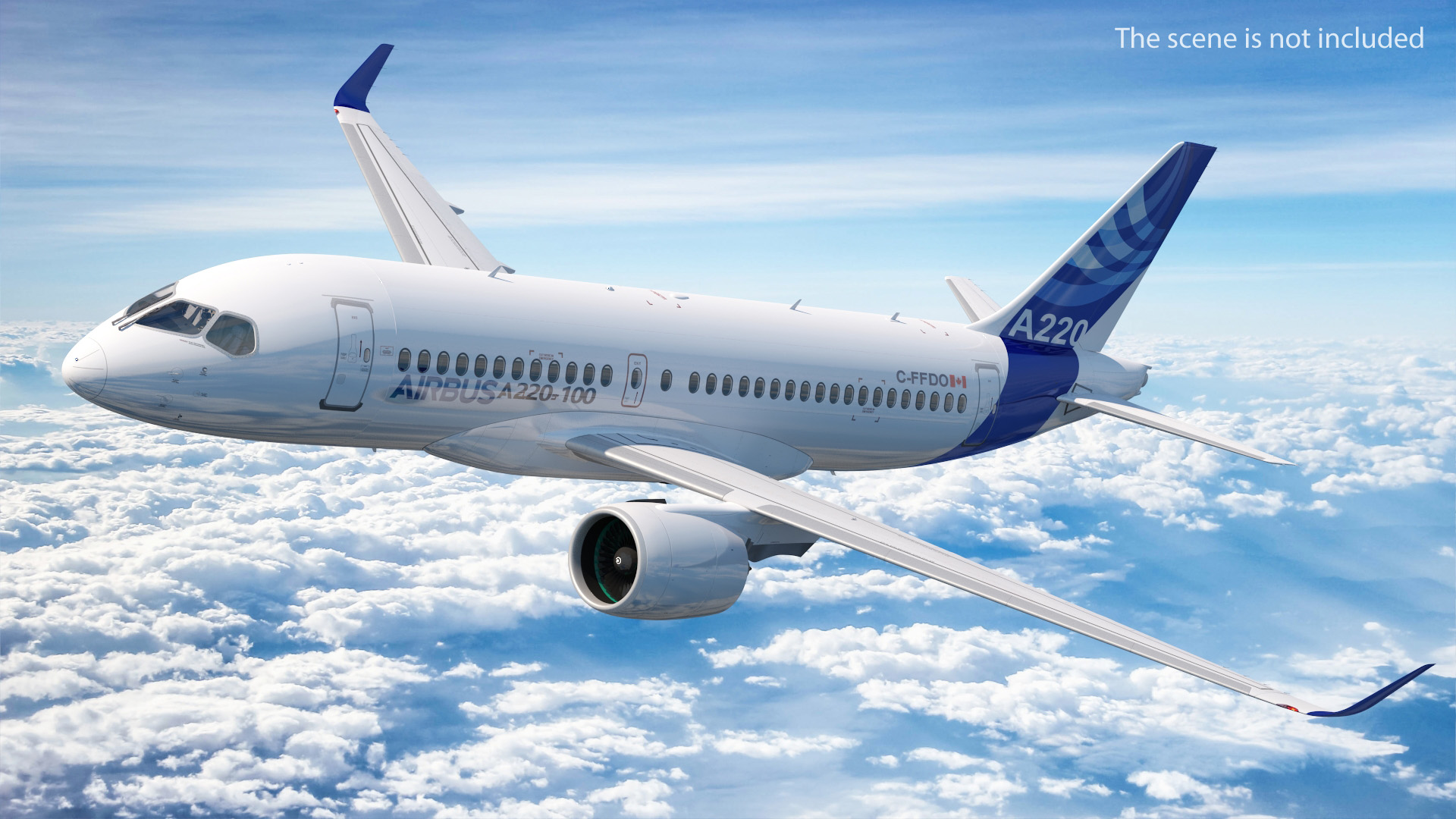 3D model Airbus A220 100 Detailed Interior Rigged