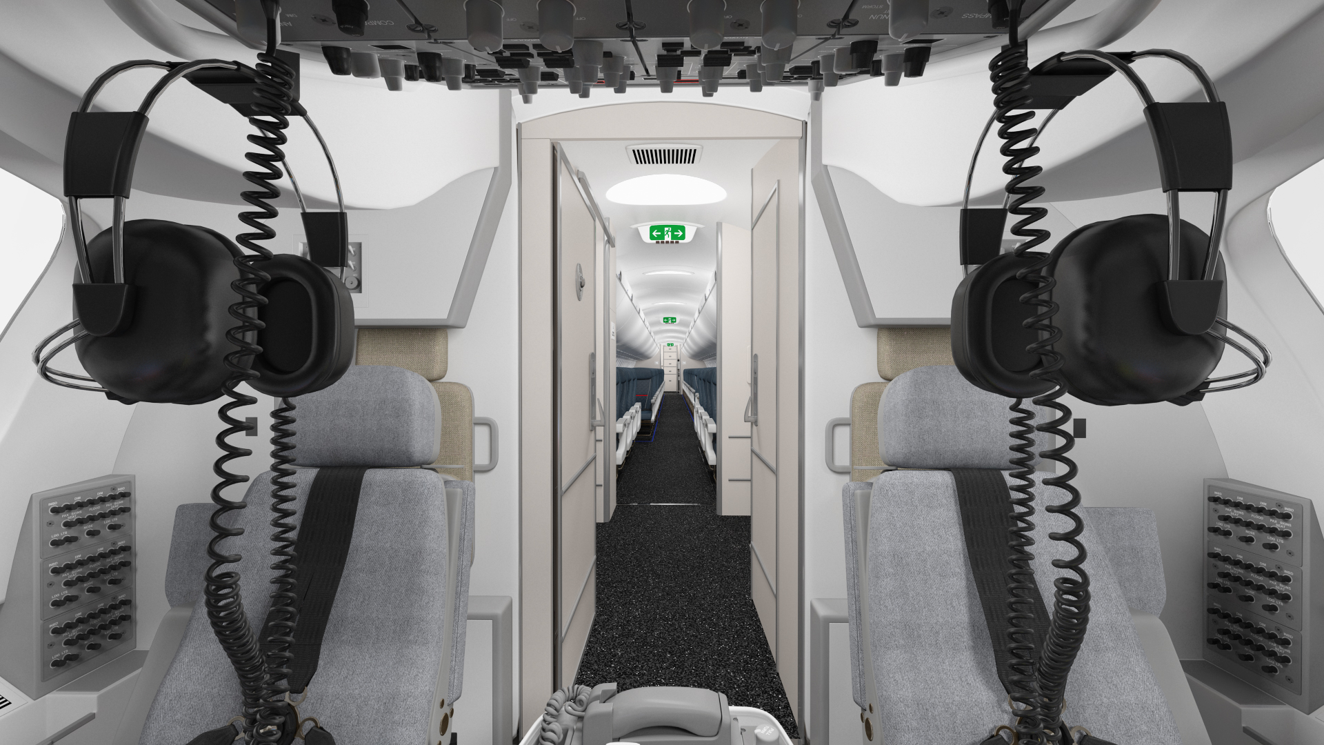 3D model Airbus A220 100 Detailed Interior Rigged