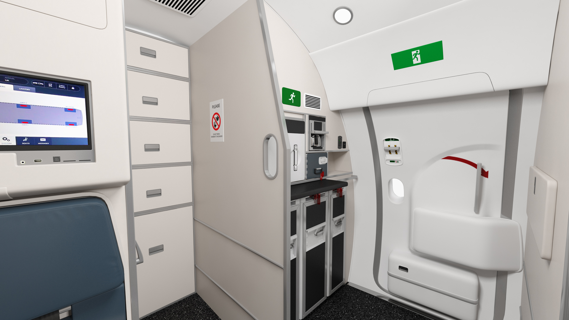 3D model Airbus A220 100 Detailed Interior Rigged