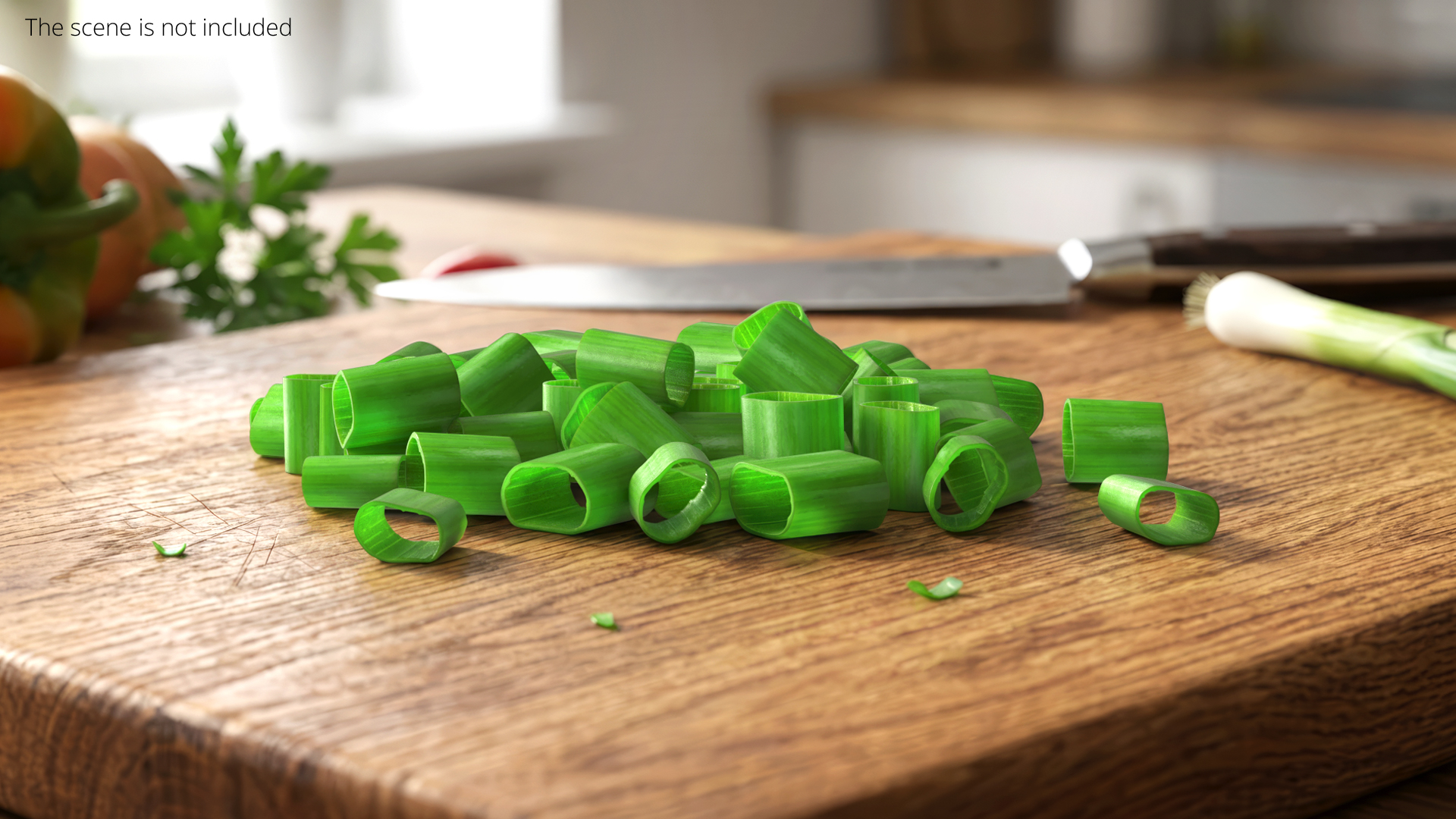 Pile of Chopped Green Onion Rings - view 2