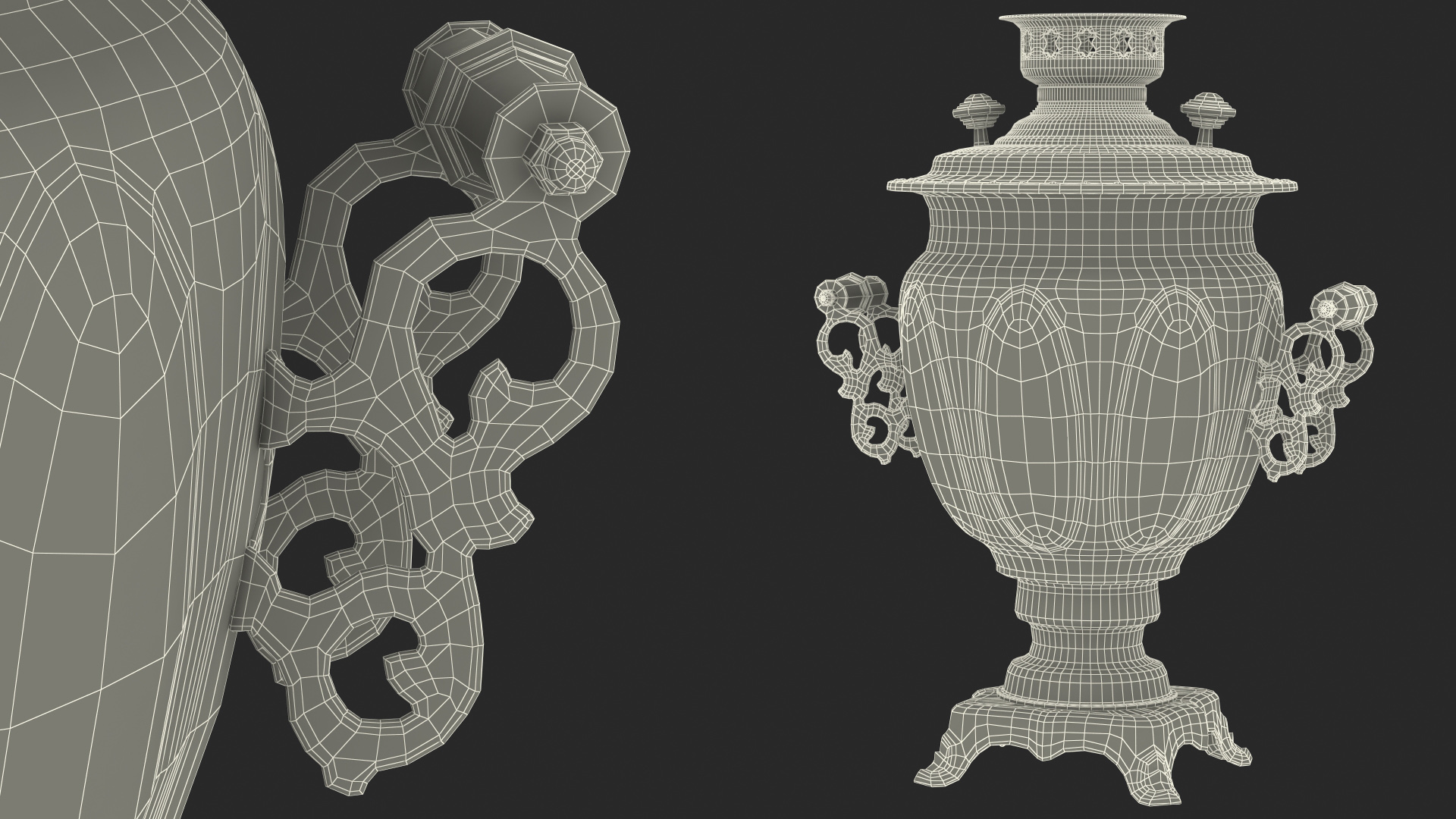 3D model Khokhloma Electric Samovar Set