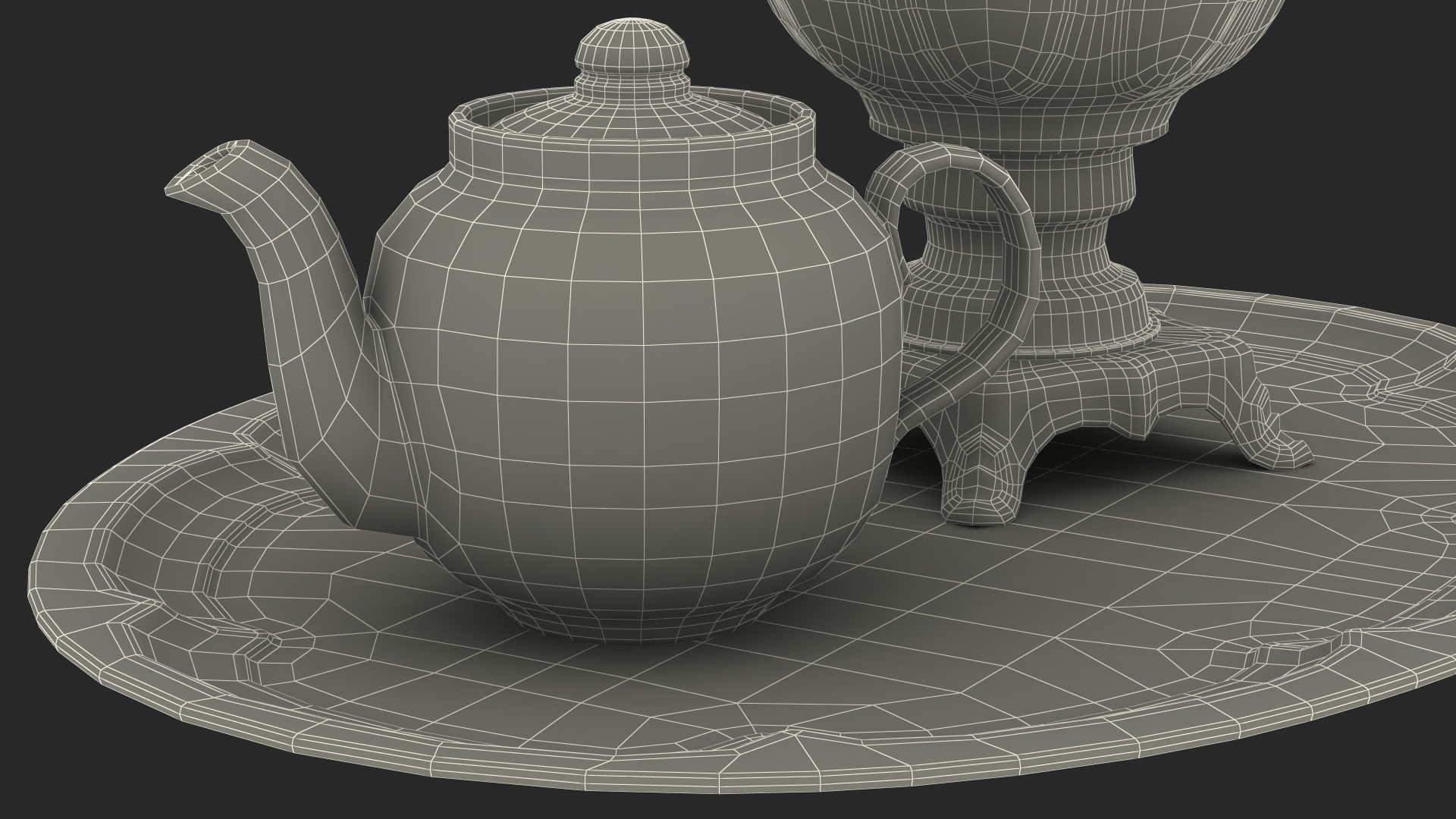 3D model Khokhloma Electric Samovar Set