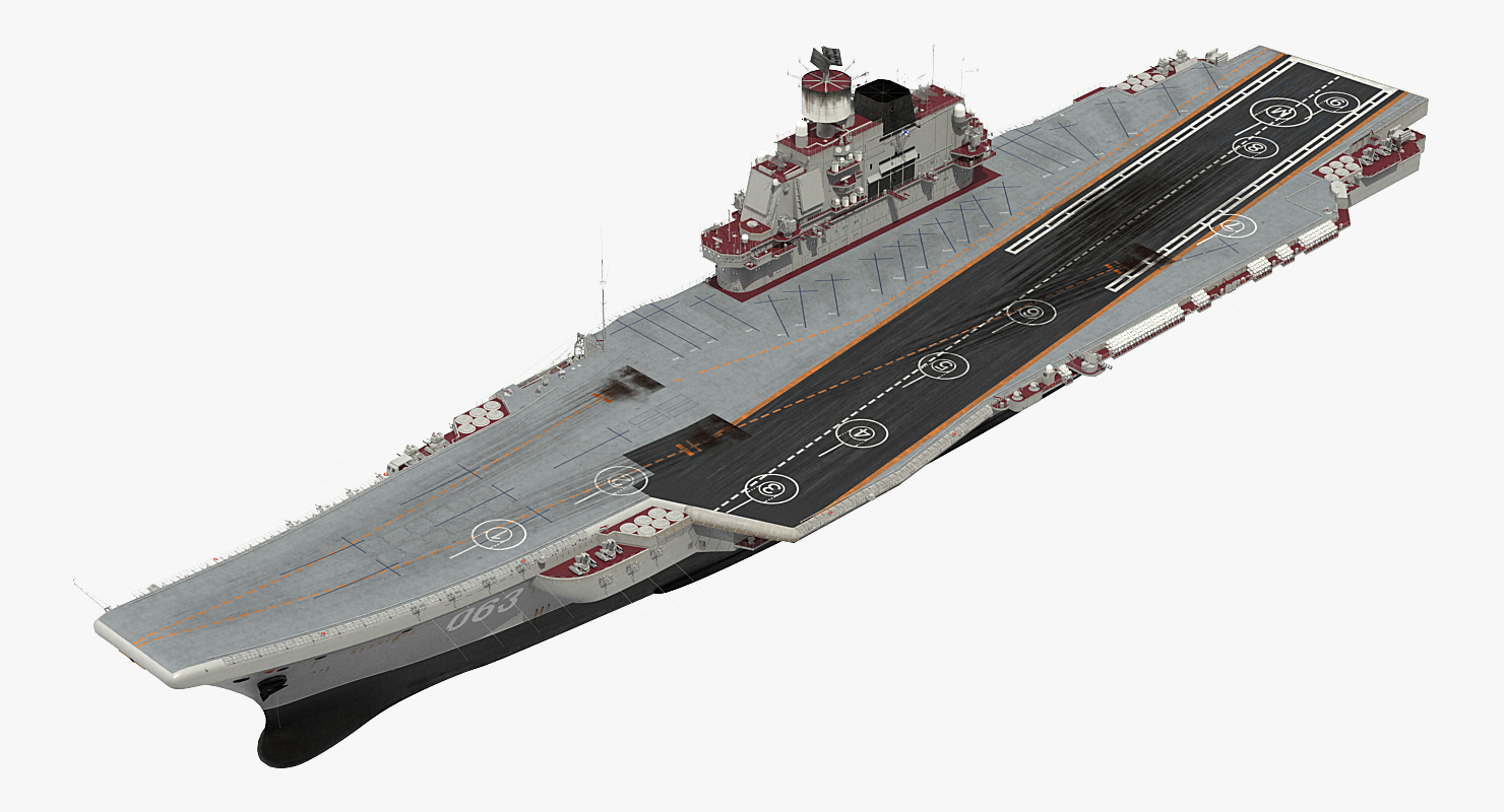 3D Admiral Kuznetsov Aircraft Carrier Rigged