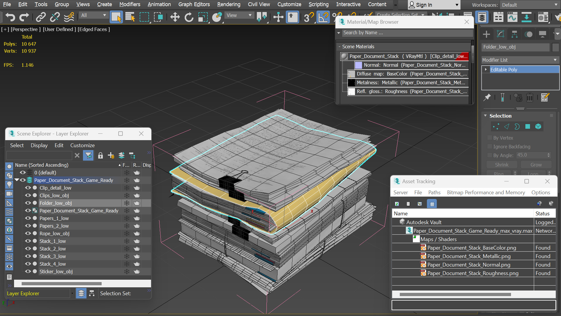 Paper Document Stack Game Ready - view 9