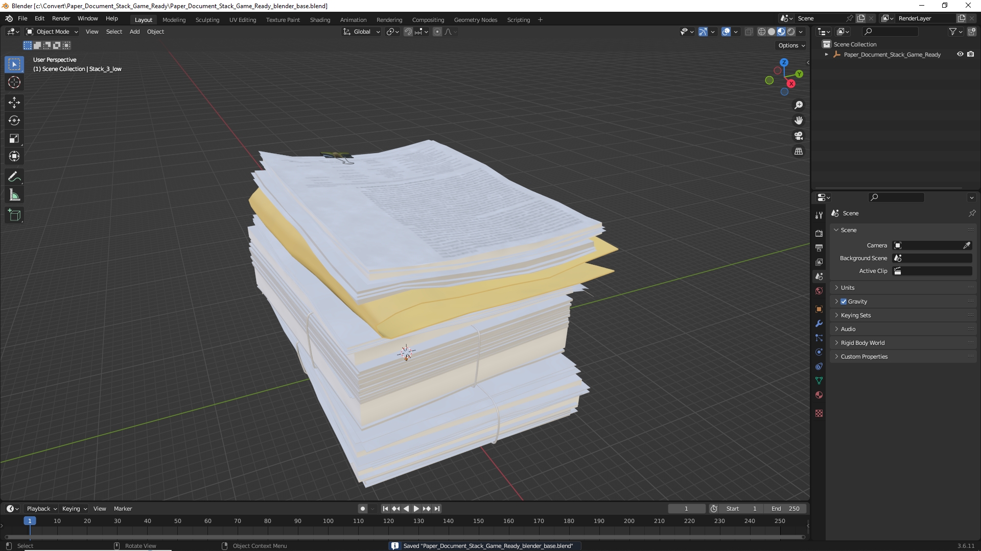 Paper Document Stack Game Ready - view 10