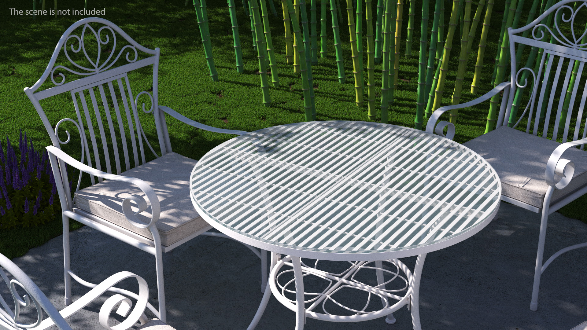 3D White Wrought Iron Furniture model