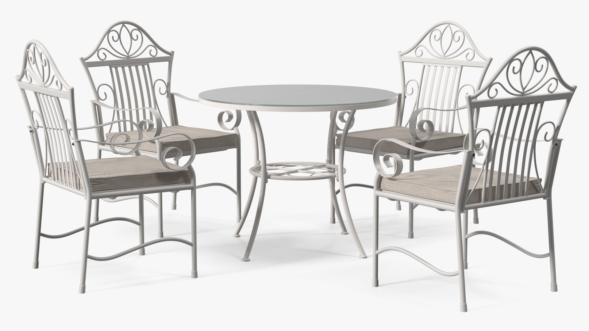 3D White Wrought Iron Furniture model