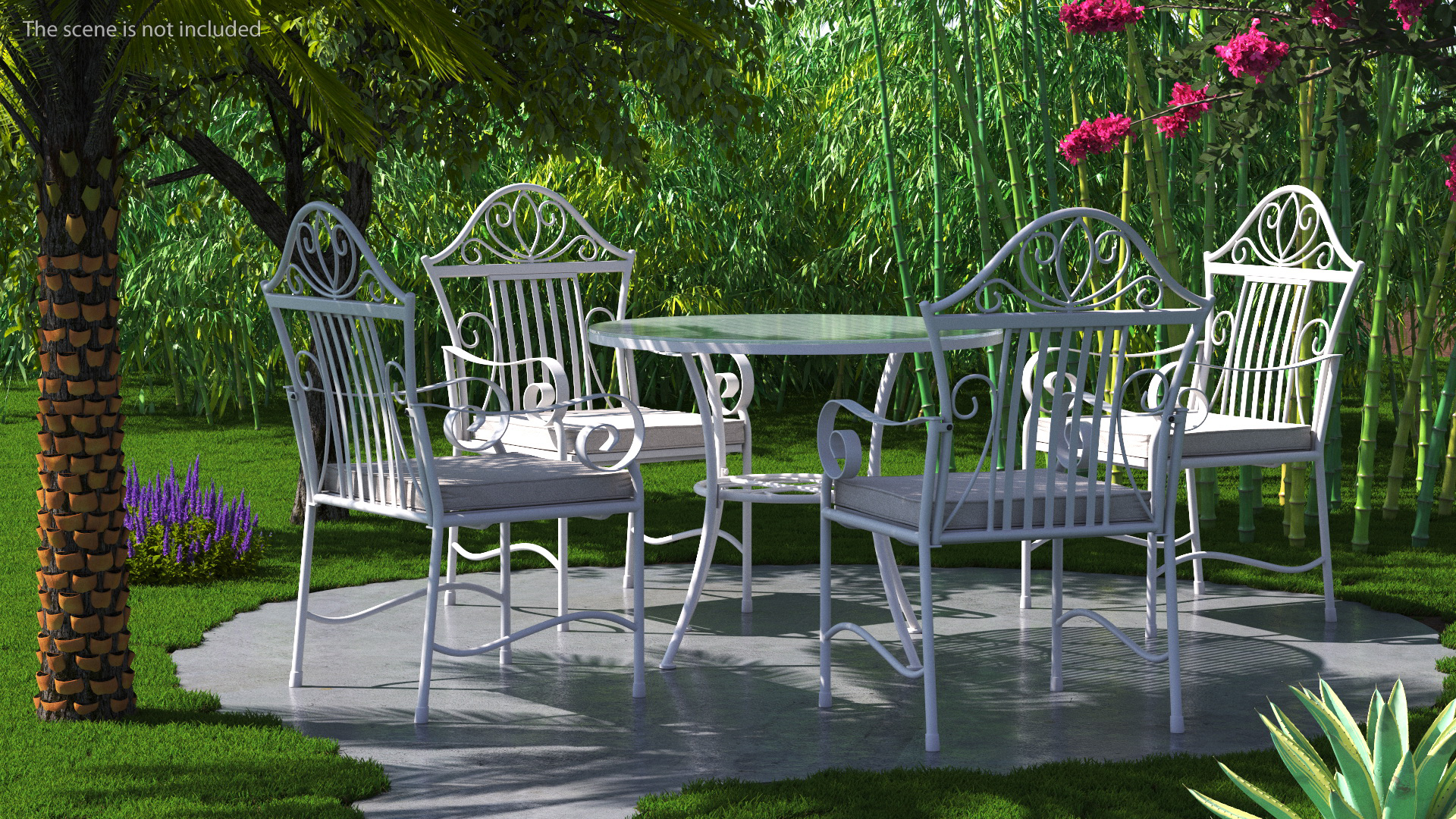3D White Wrought Iron Furniture model