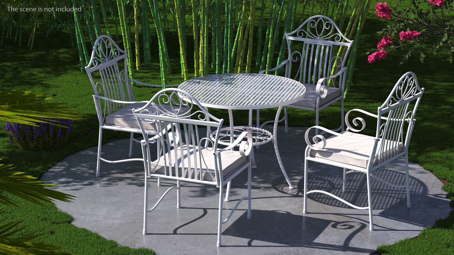 3D White Wrought Iron Furniture model