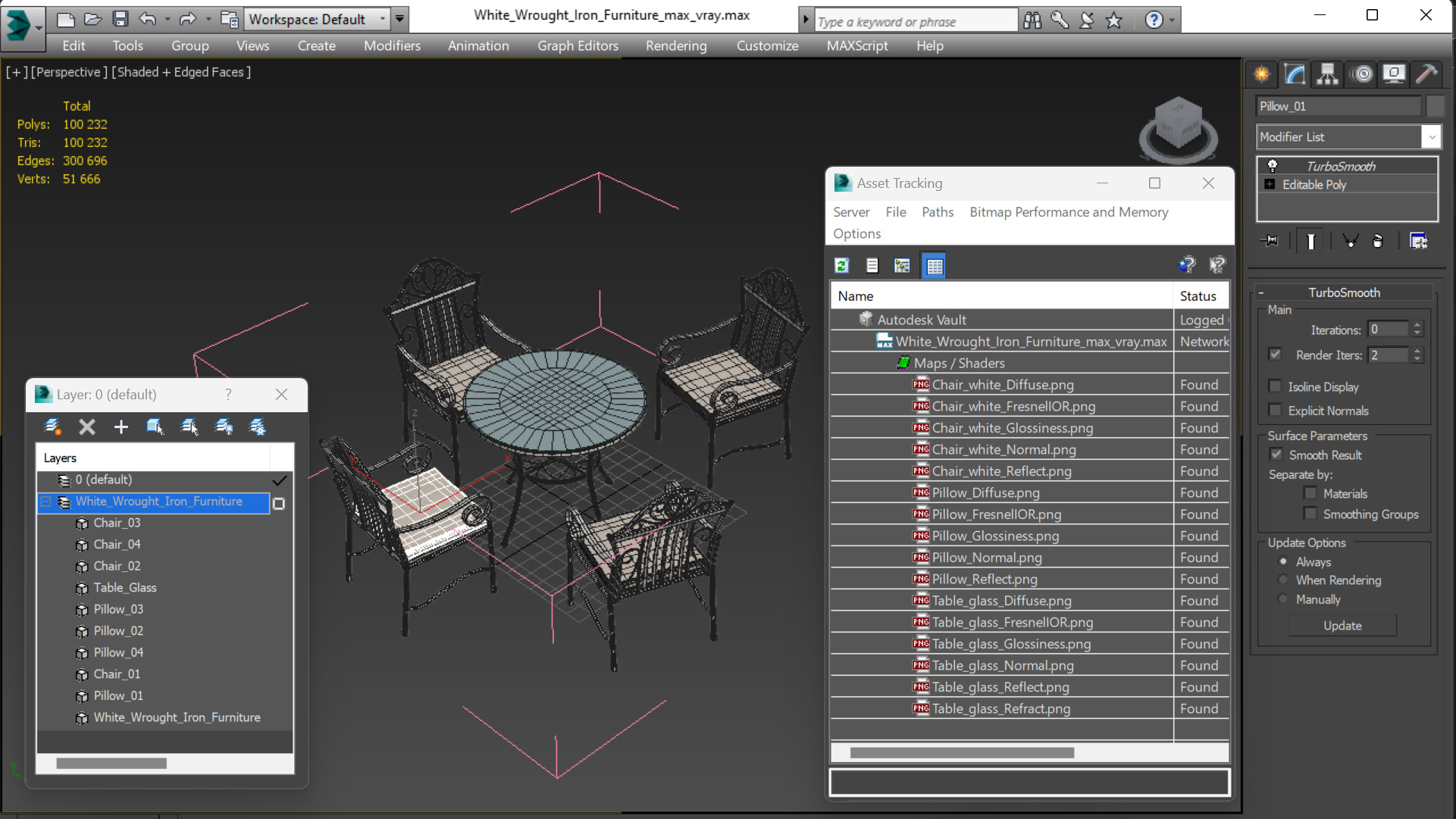 3D White Wrought Iron Furniture model