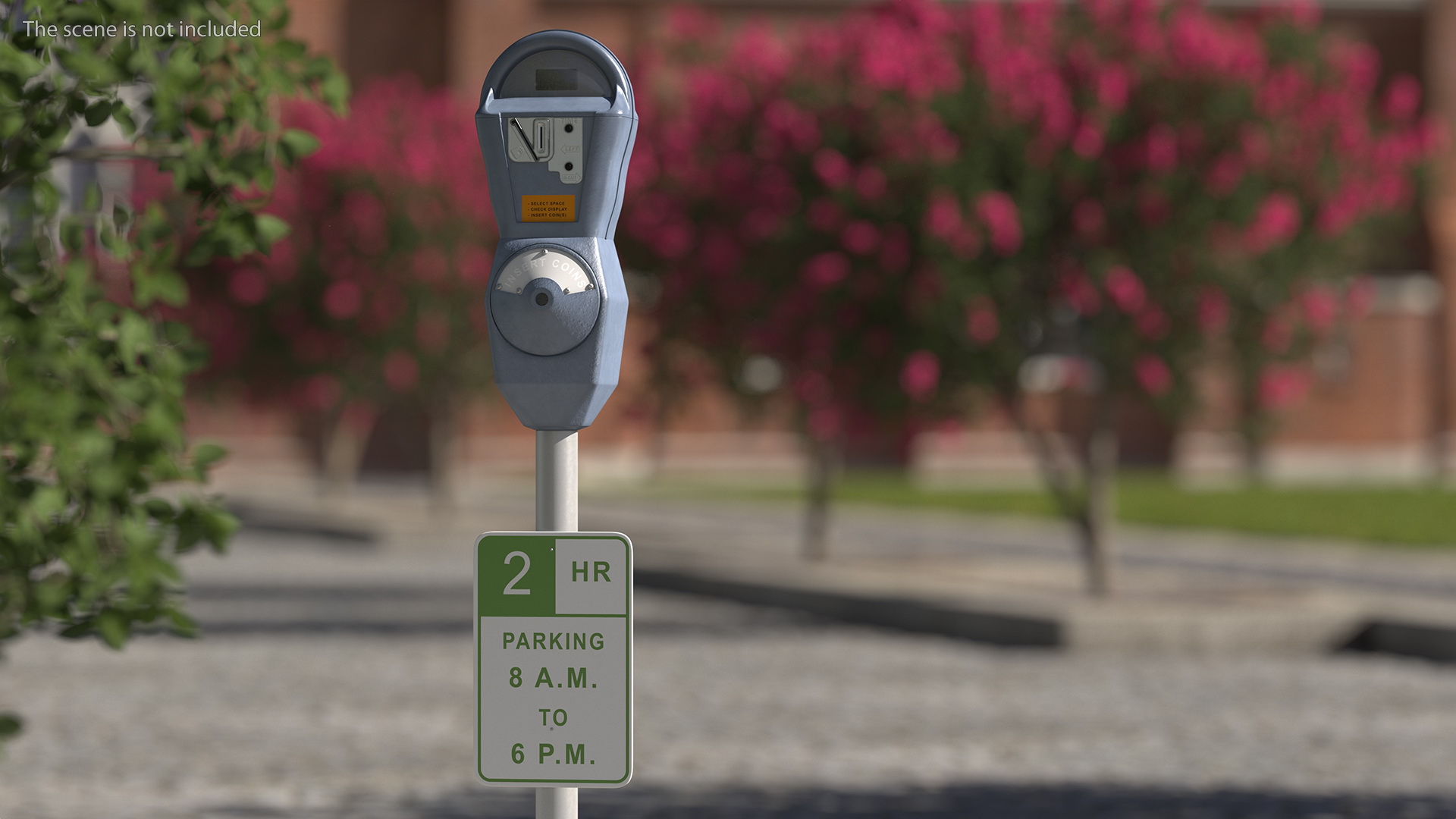 3D Digital Parking Meter with Sign