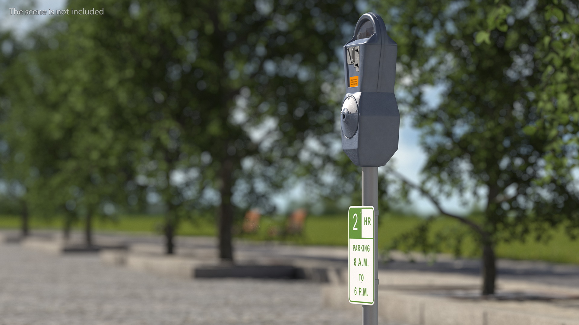 3D Digital Parking Meter with Sign