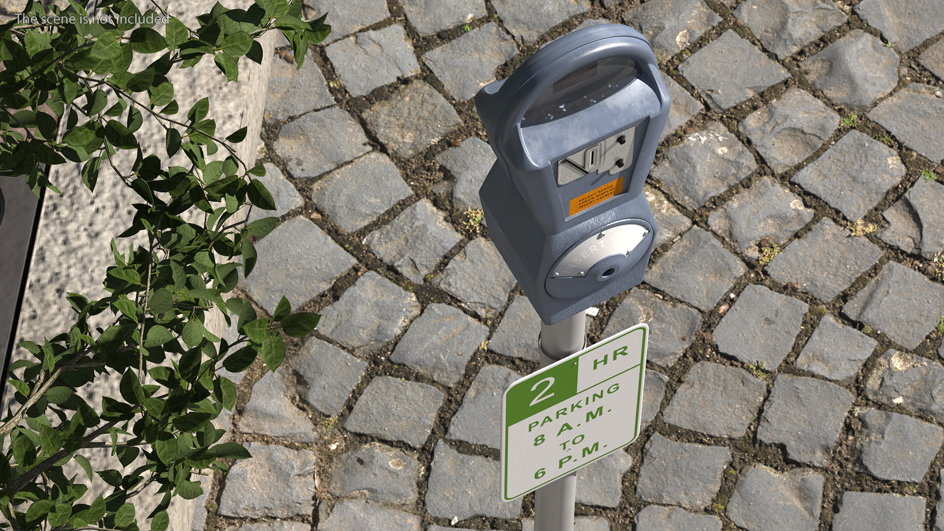 3D Digital Parking Meter with Sign