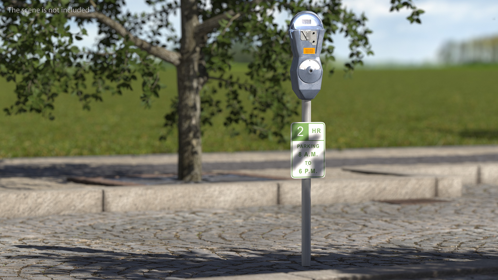 3D Digital Parking Meter with Sign
