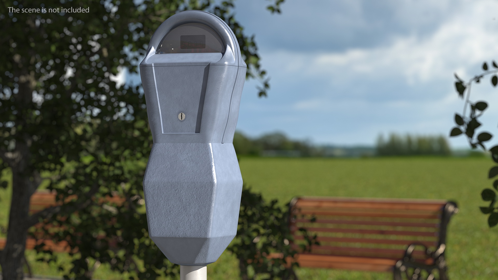 3D Digital Parking Meter with Sign
