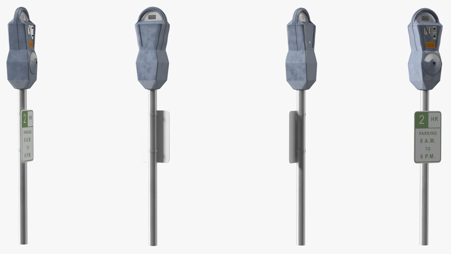 3D Digital Parking Meter with Sign