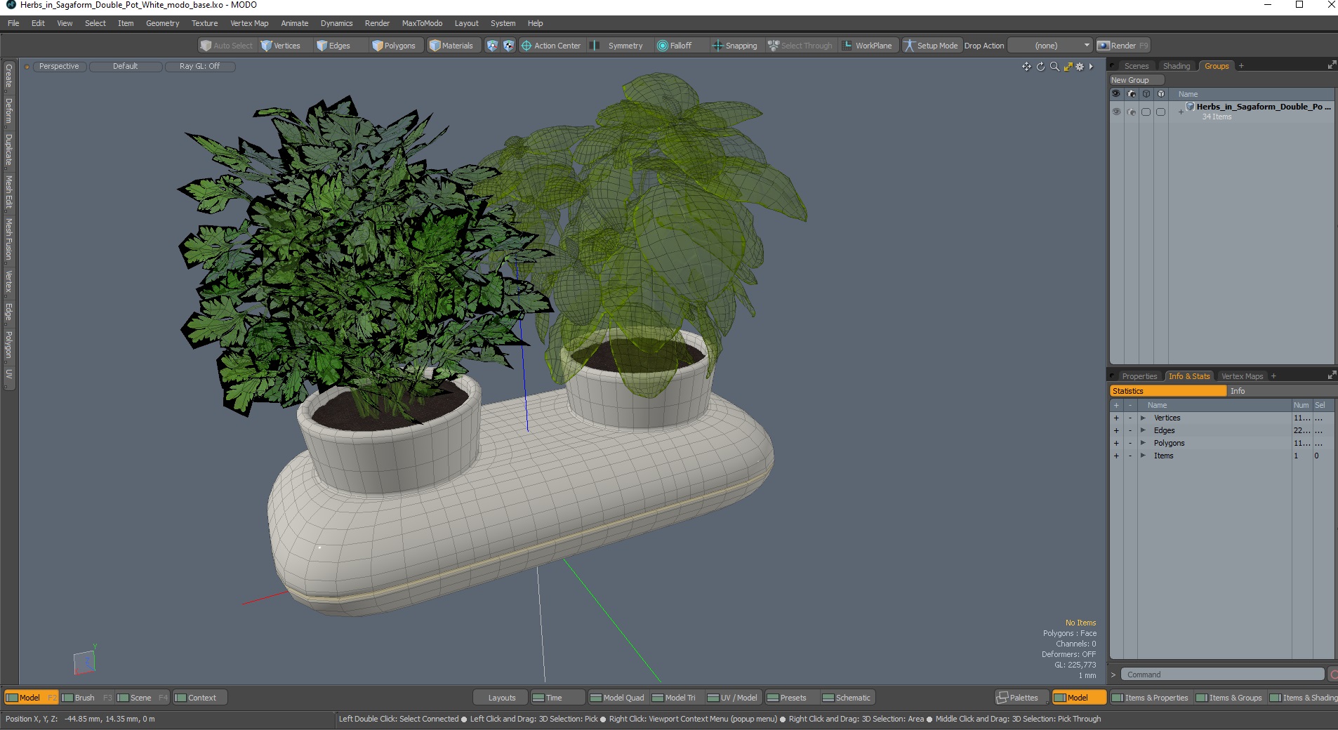 Herbs in Sagaform Double Pot White 3D model