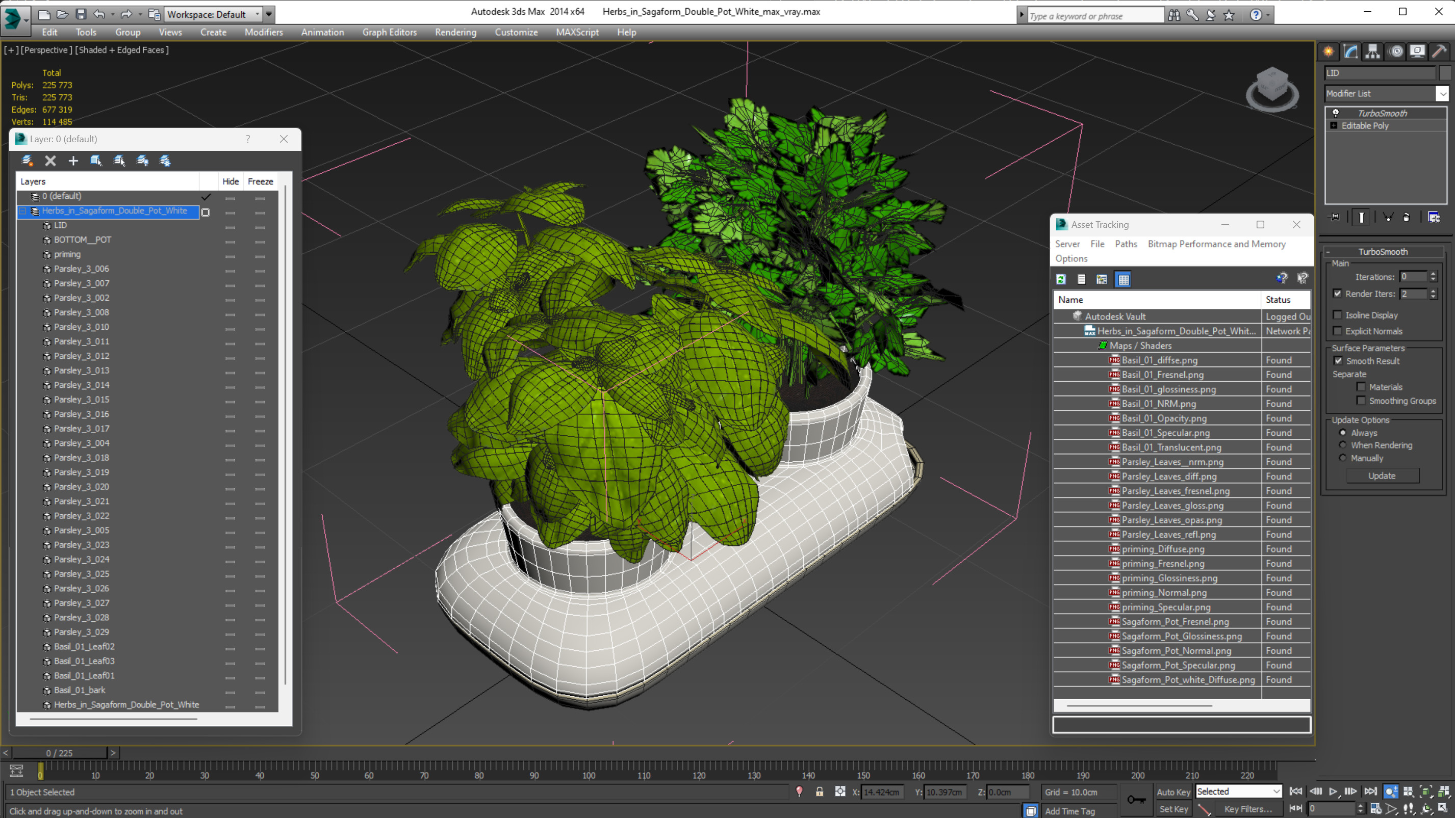 Herbs in Sagaform Double Pot White 3D model