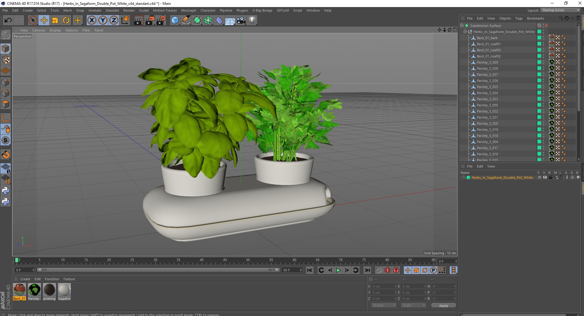 Herbs in Sagaform Double Pot White 3D model