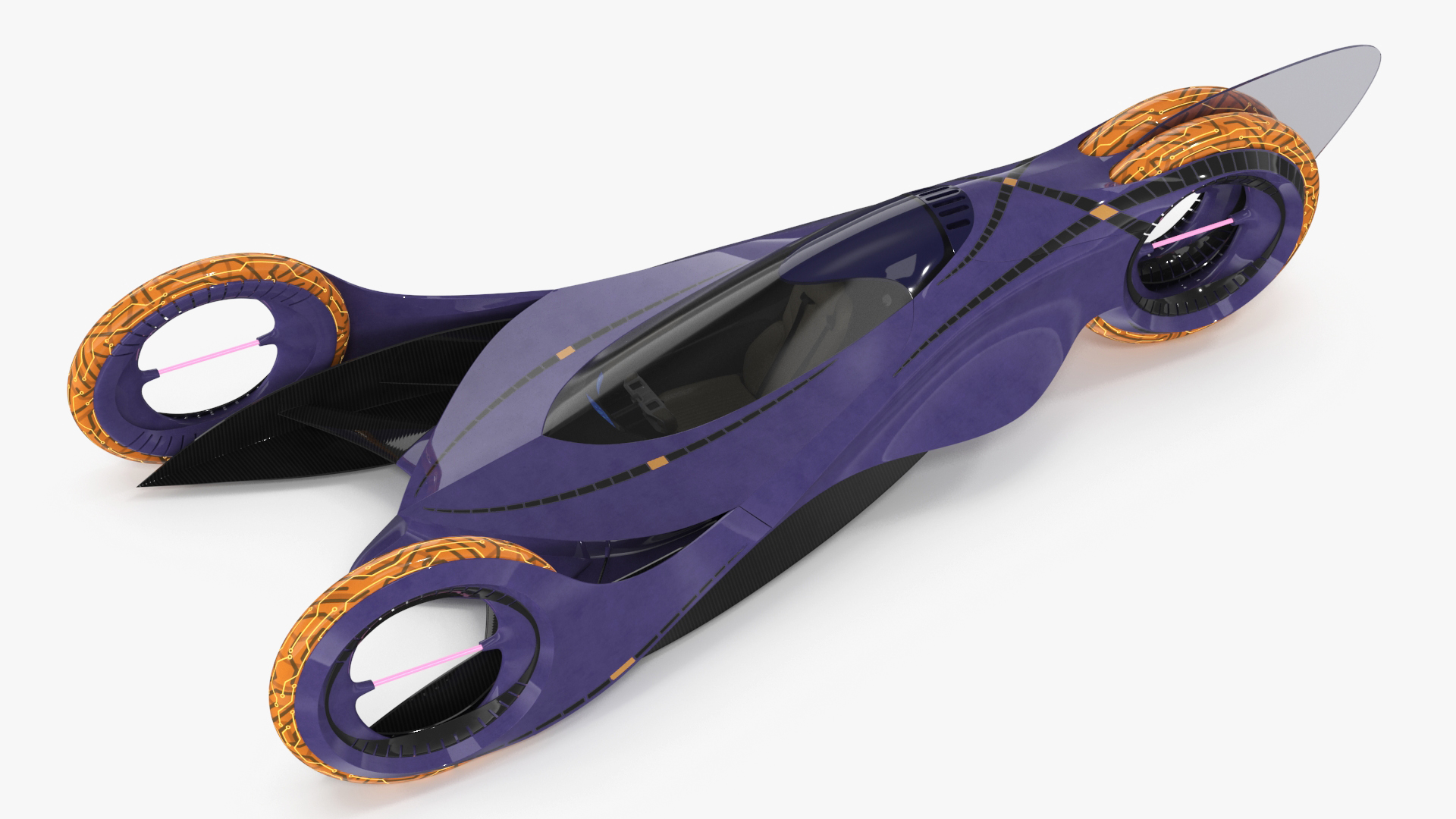 3D Futuristic Racing Supercar Concept Rigged