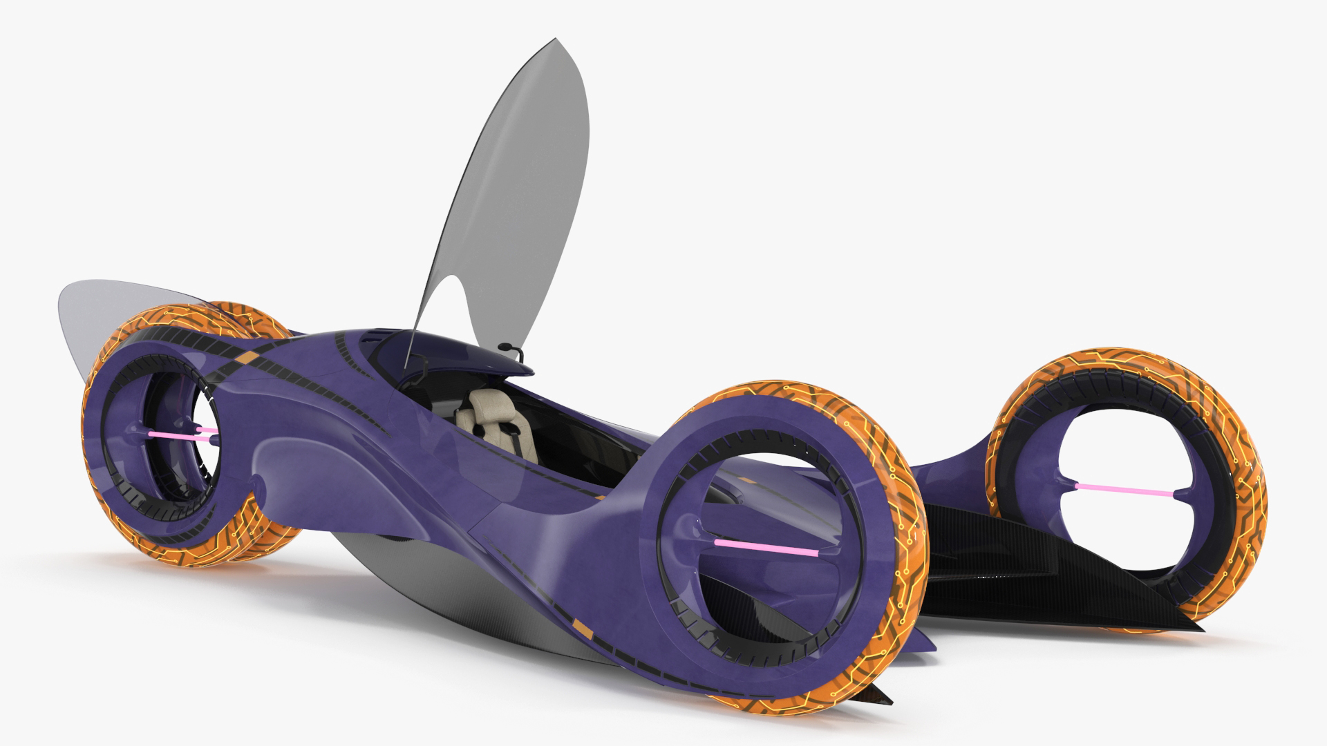 3D Futuristic Racing Supercar Concept Rigged