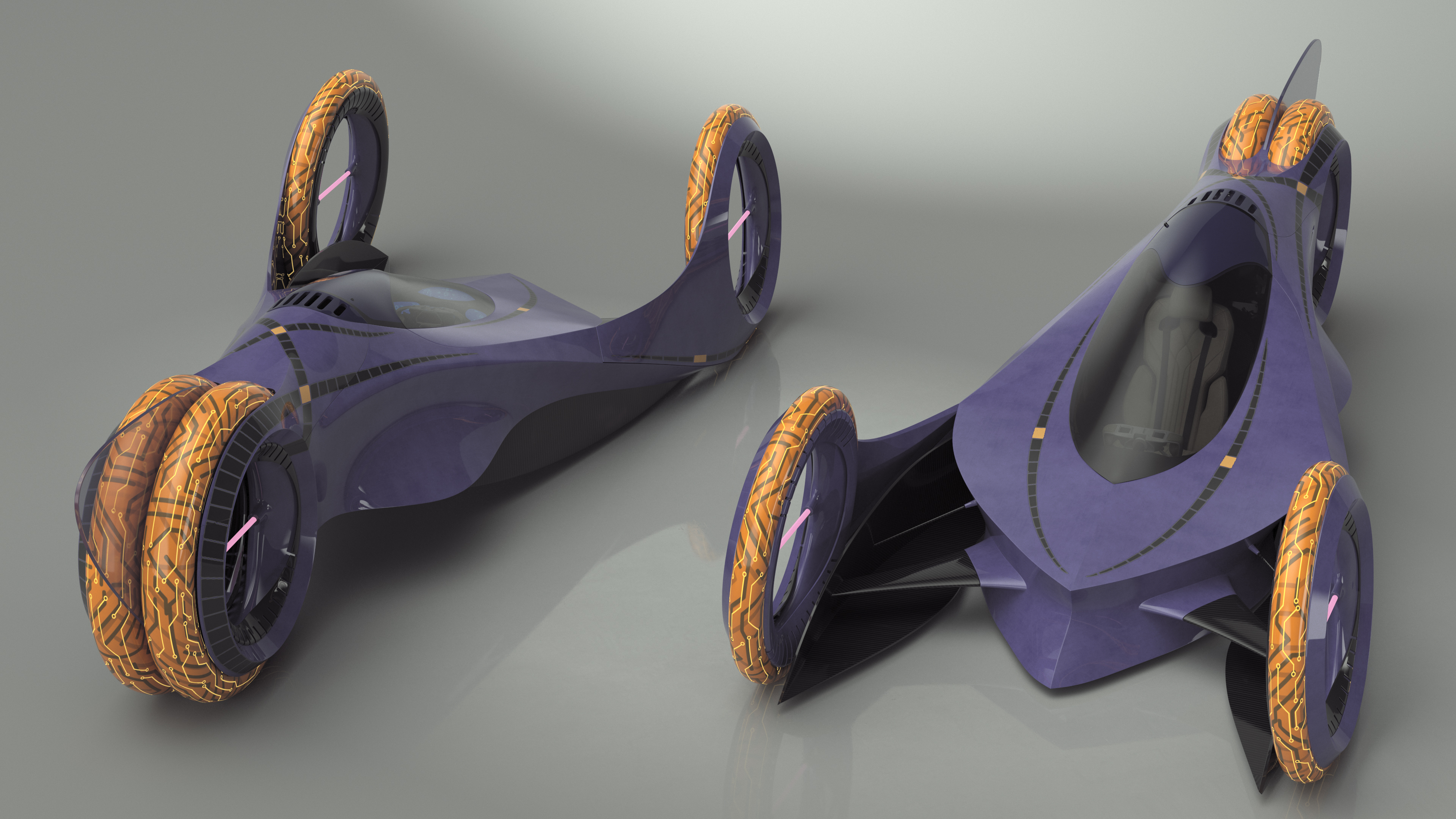 3D Futuristic Racing Supercar Concept Rigged