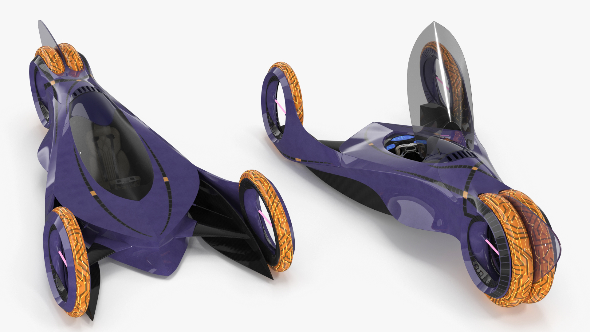 3D Futuristic Racing Supercar Concept Rigged