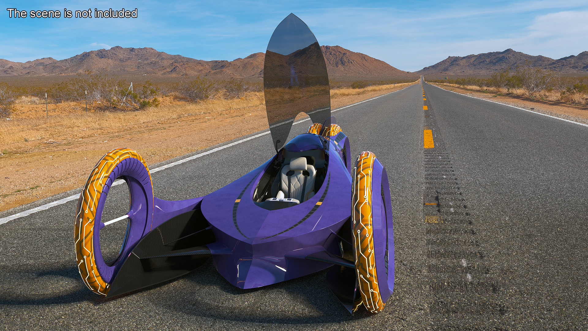 3D Futuristic Racing Supercar Concept Rigged