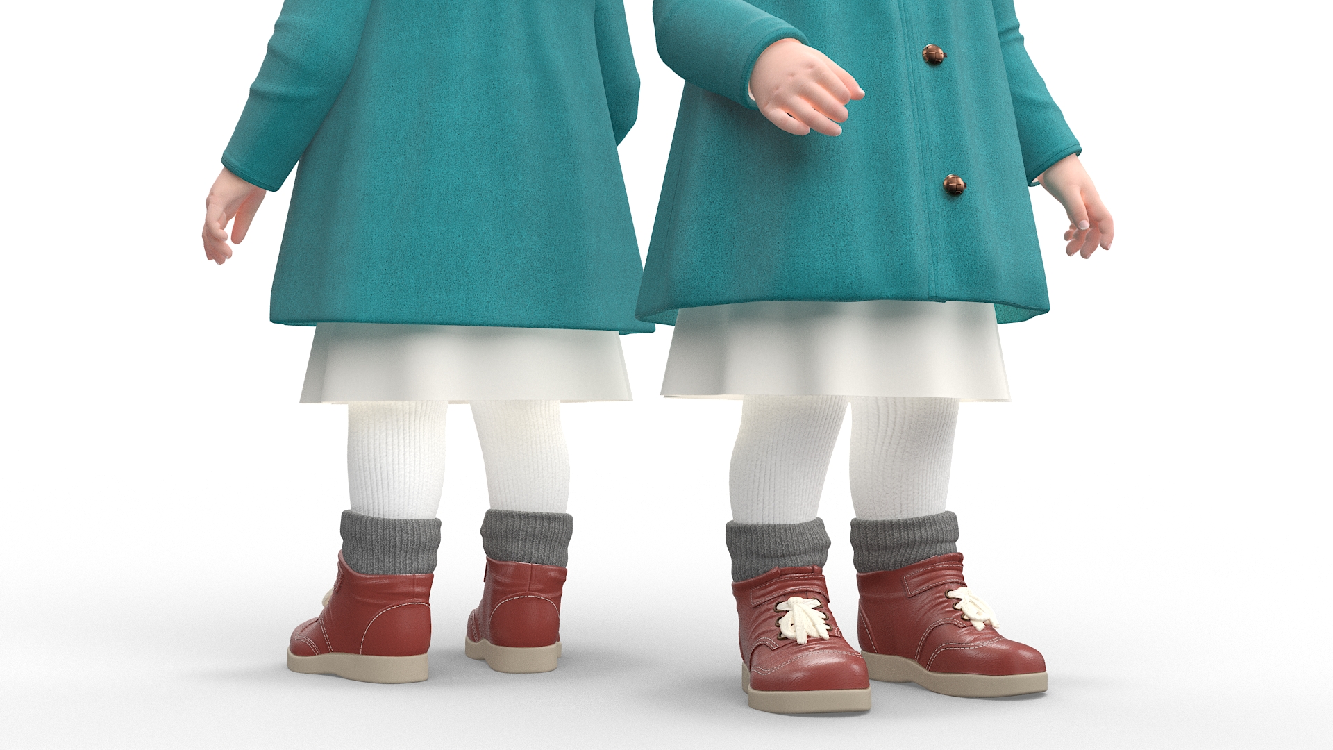 3D Toddler Girl Everyday Autumn Style Standing model