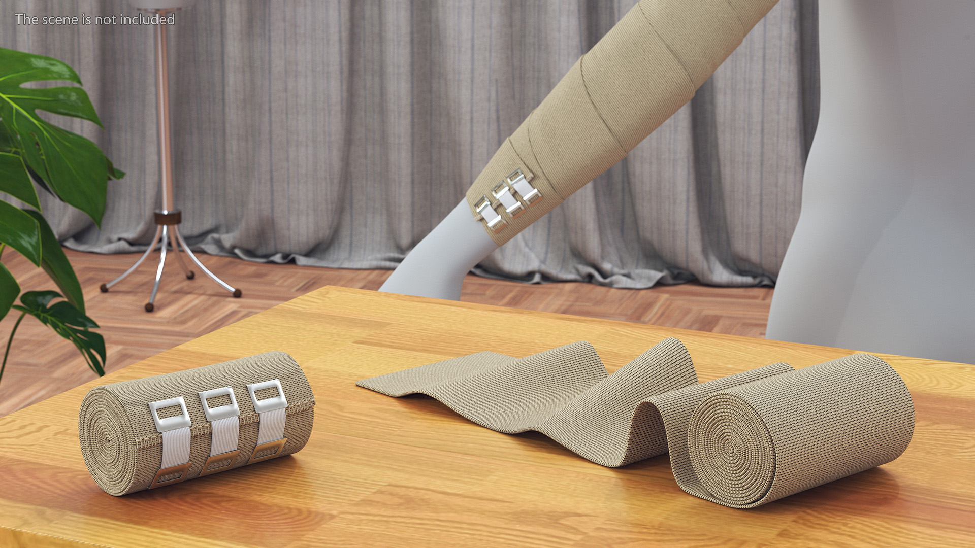 3D model Unfolded Elastic Bandage Beige