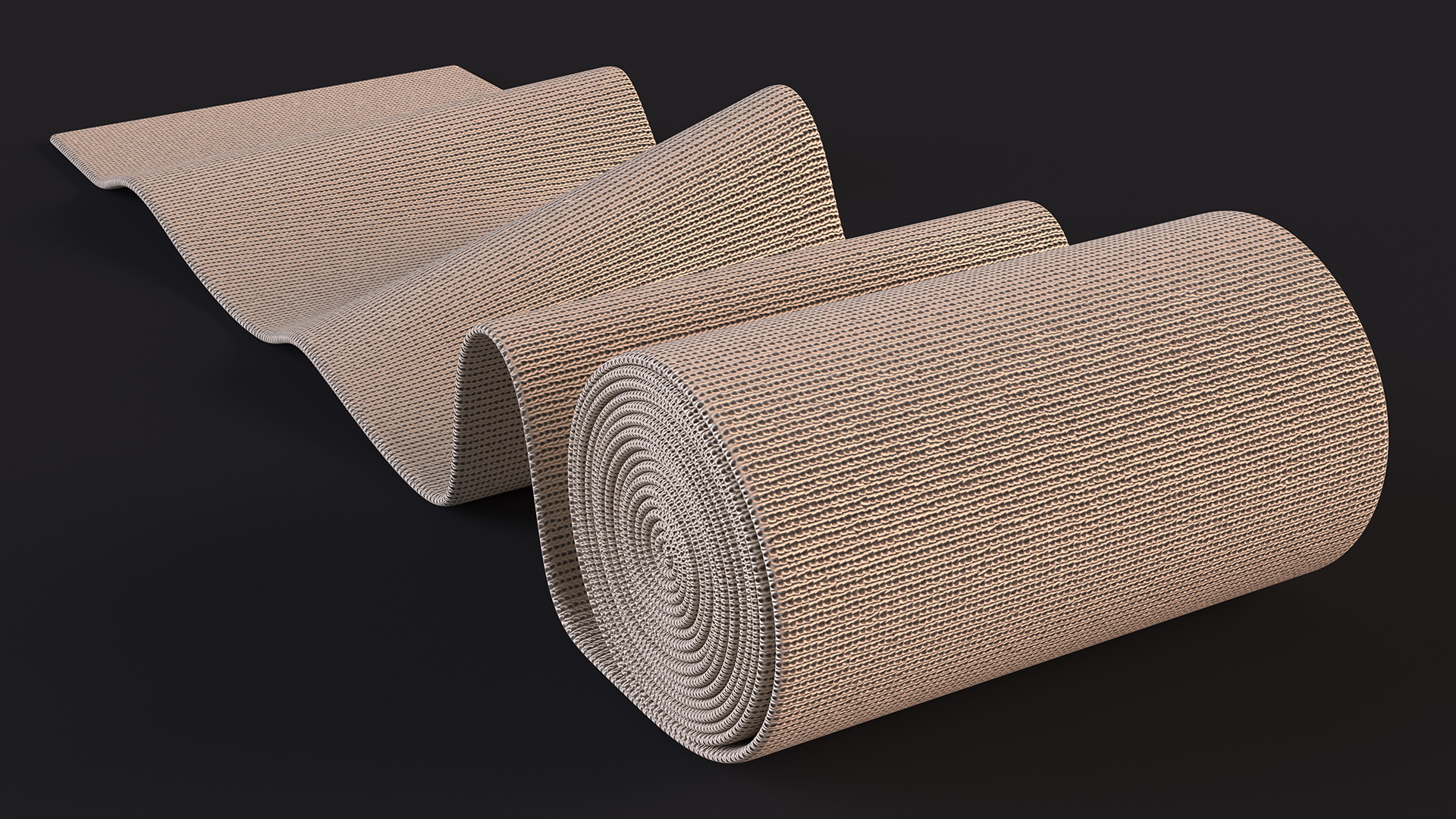 3D model Unfolded Elastic Bandage Beige