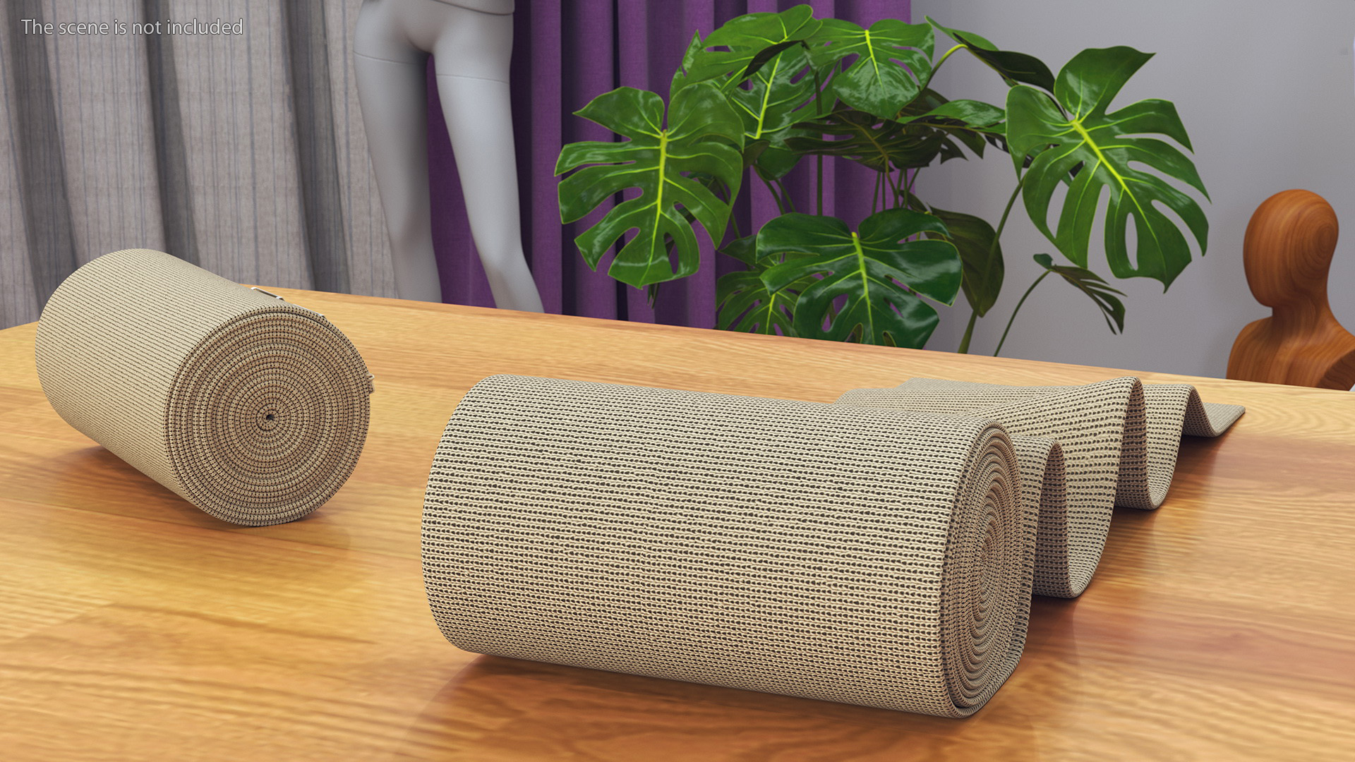 3D model Unfolded Elastic Bandage Beige