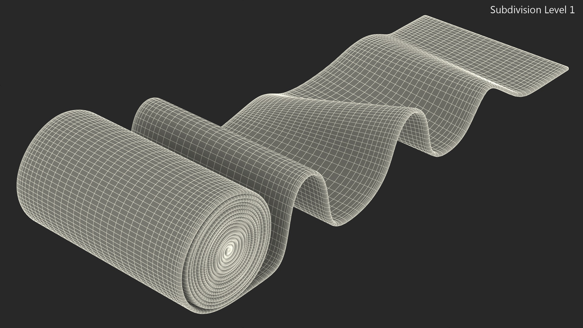 3D model Unfolded Elastic Bandage Beige