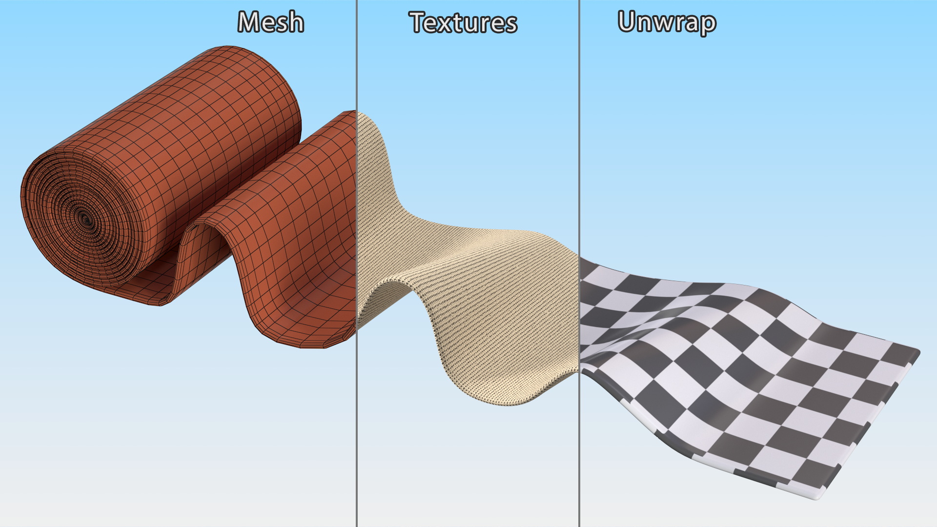 3D model Unfolded Elastic Bandage Beige
