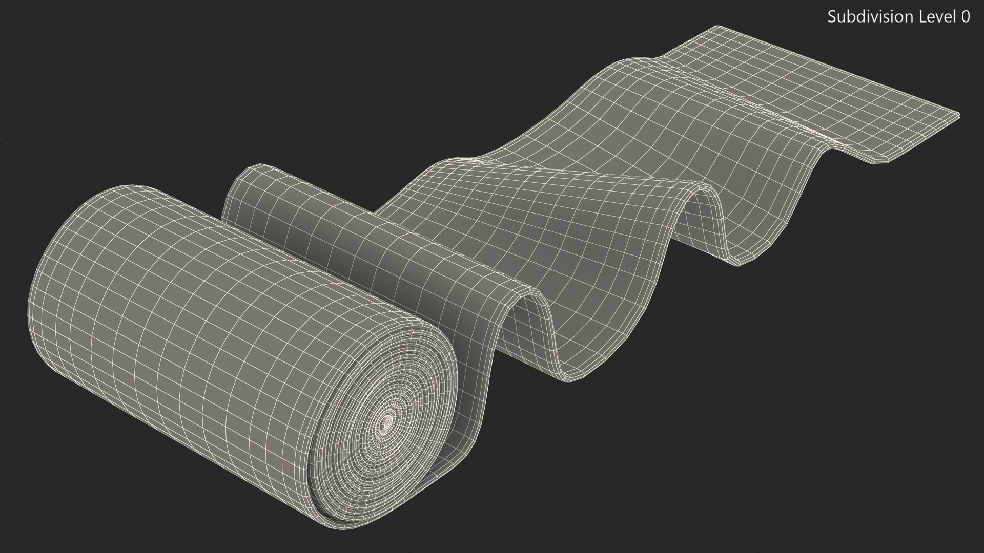 3D model Unfolded Elastic Bandage Beige